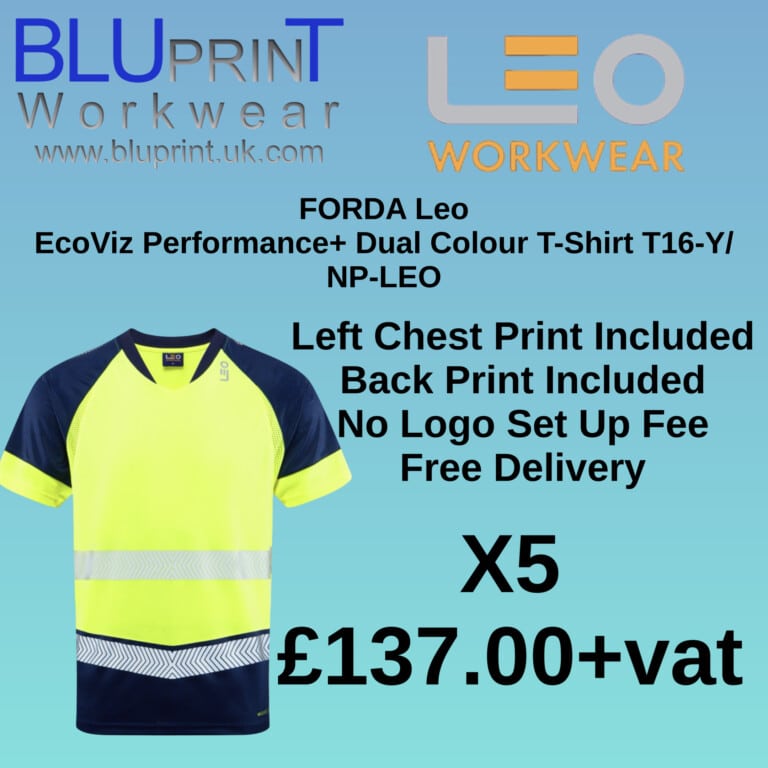 Bundle K29 X5  FORDA Leo EcoViz Performance+ Dual Colour T-Shirt T16-Y/NP-LEO