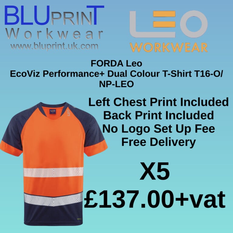 Bundle K31 X5  FORDA Leo EcoViz Performance+ Dual Colour T-Shirt T16-O/NP-LEO