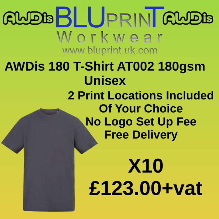 Bundle 9A X10 AWDis 180 T-Shirt AT002 180gsm  Unisex All Colours