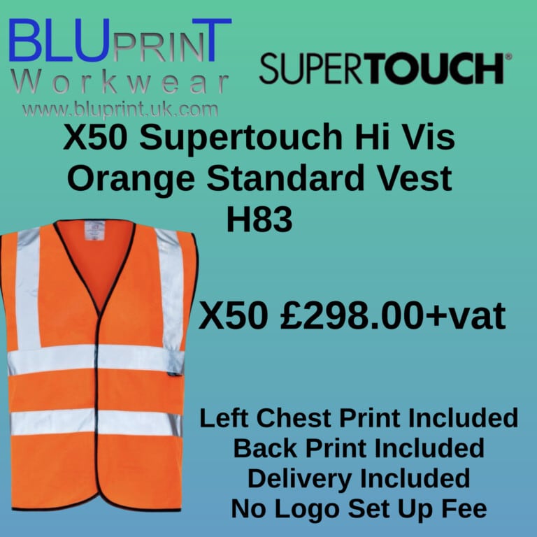 Supertouch X50 Hi Vis Orange Velcro Vest H83 Bundle A00