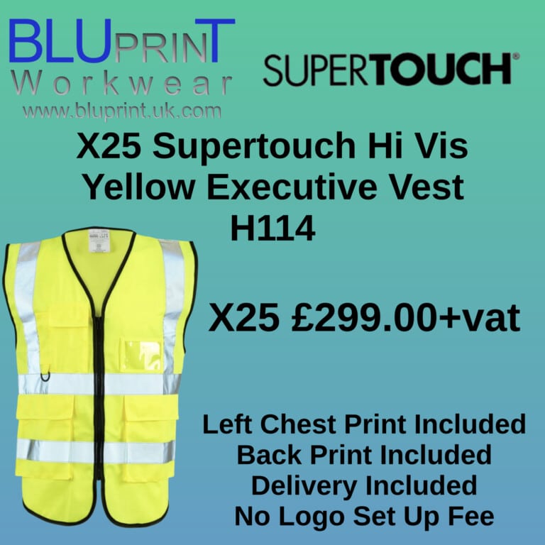 Bundle A26 X25 Supertouch Hi Vis Yellow Executive Vest H114