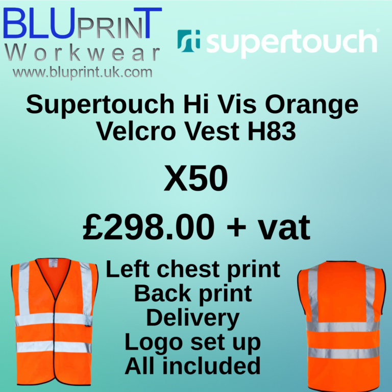 Supertouch X50 Hi Vis Orange Velcro Vest H83 Bundle A5