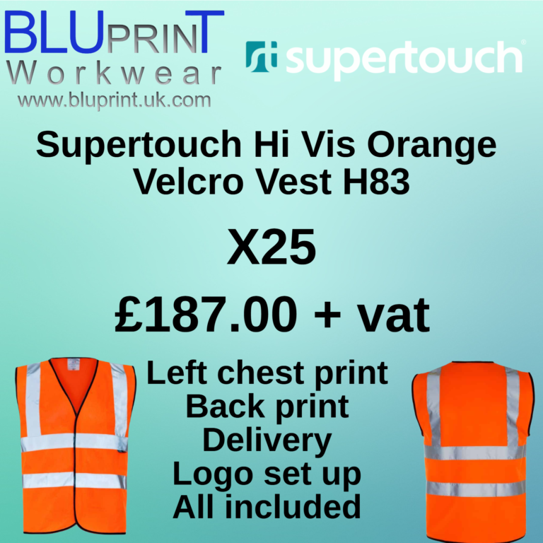 Supertouch X25 Hi Vis Orange Velcro Vest H83 Bundle A4