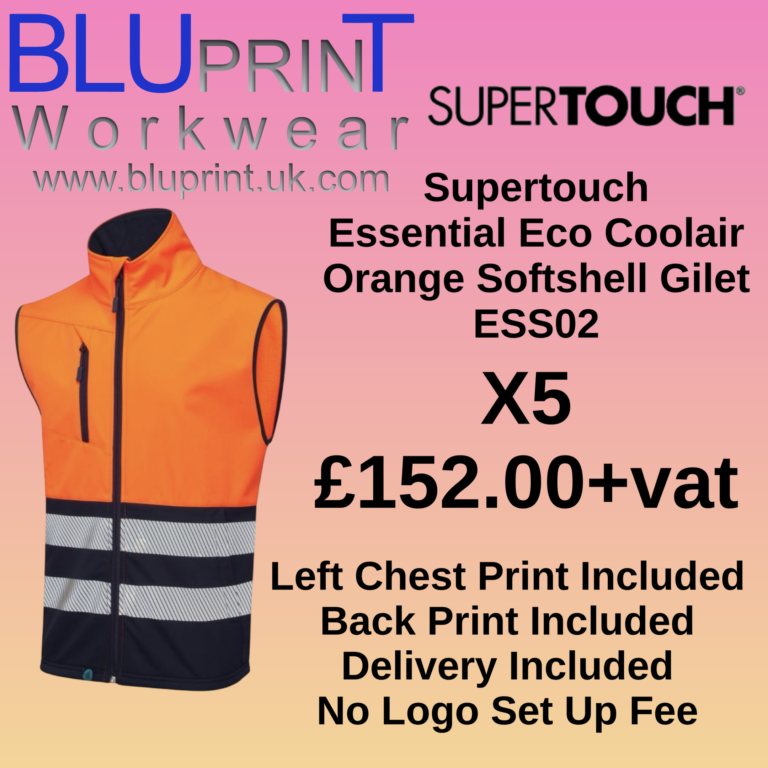 Bundle F0 X5 Essentials Hi Vis Eco Coolair Orange Softshell Gilet ESS02