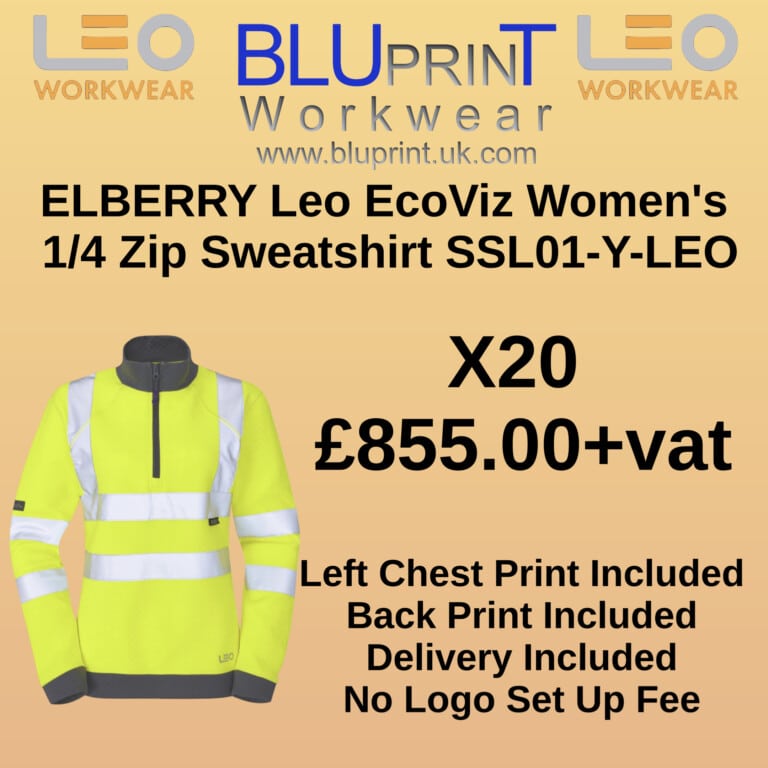 Bundle G19 X20 ELBERRY Leo EcoViz Women’s 1/4 Zip Sweatshirt SSL01-Y-LEO