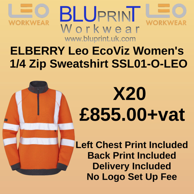 Bundle G22 X20 ELBERRY Leo EcoViz Women's 1/4 Zip Sweatshirt SSL01-O-LEO