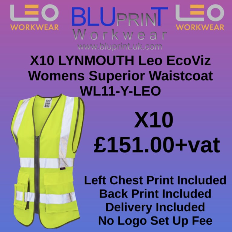 Bundle A27 X10 LYNMOUTH Leo EcoViz Womens Superior Waistcoat WL11-Y-LEO