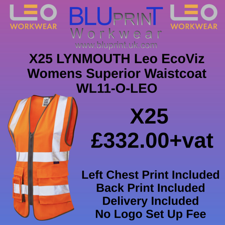 Bundle A30 X25 LYNMOUTH Leo EcoViz Womens Superior Waistcoat WL11-O-LEO