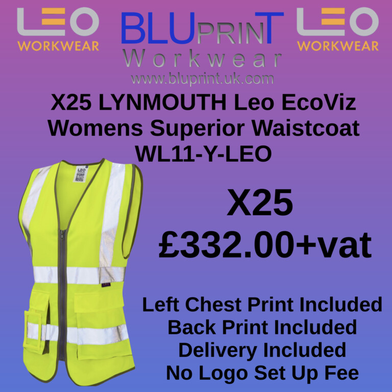 Bundle A28 X25 LYNMOUTH Leo EcoViz Womens Superior Waistcoat WL11-Y-LEO