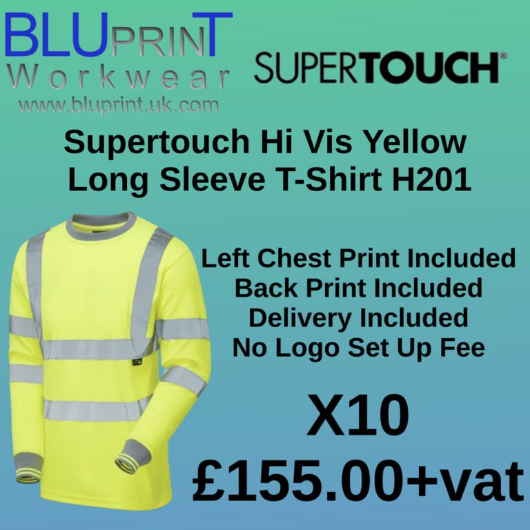 Bundle J11 X10 Supertouch Hi Vis Yellow Long Sleeve T-Shirt H201