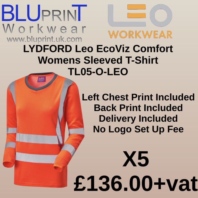 Bundle J19 X5 LYDFORD Leo EcoViz Comfort Womens Sleeved T-Shirt TL05-O-LEO