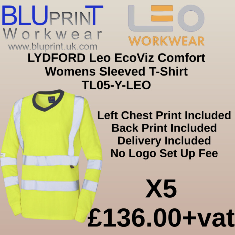 Bundle J22 X5 LYDFORD Leo EcoViz Comfort Womens Sleeved T-Shirt TL05-Y-LEO