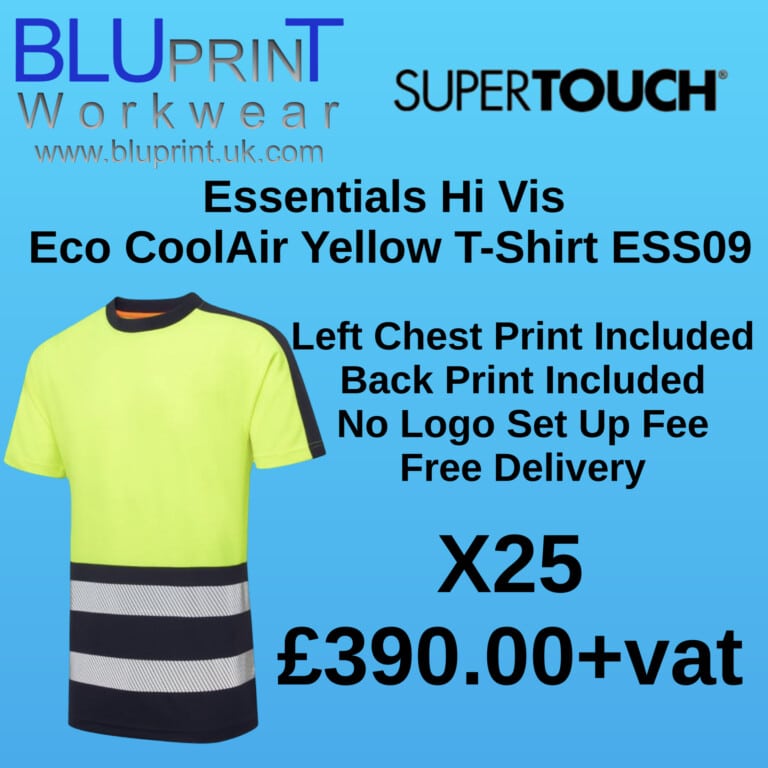 Bundle K10 X25 Essentials Hi Vis Eco CoolAir Yellow T-Shirt ESS09
