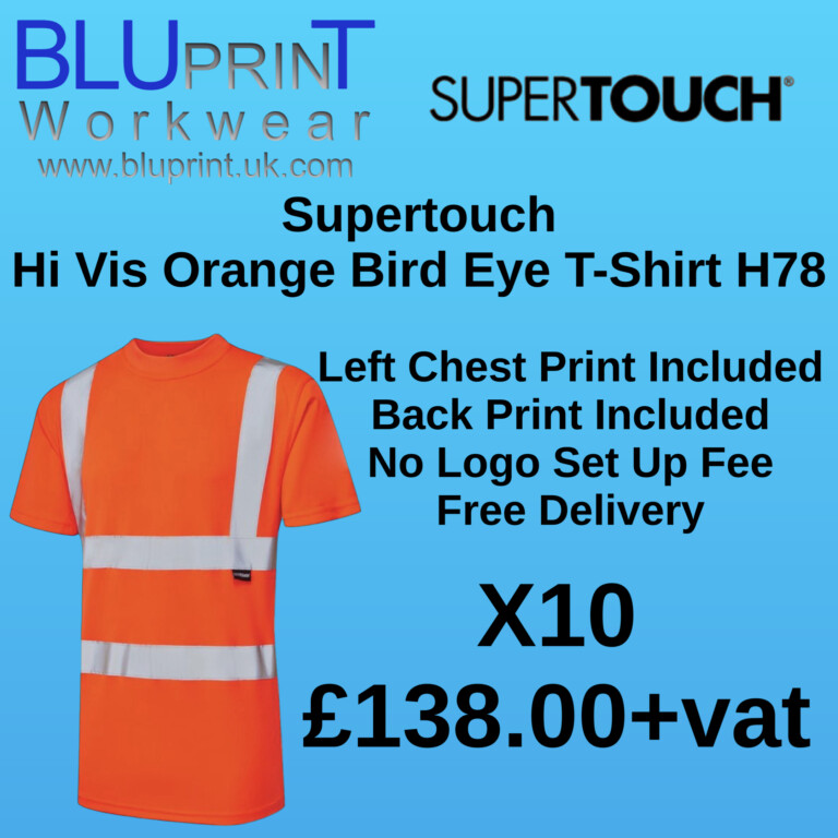 Bundle K3 X10 Supertouch Hi Vis Orange Bird Eye T-Shirt H78