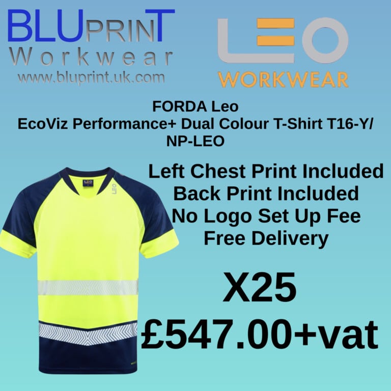 Bundle K30 X25  FORDA Leo EcoViz Performance+ Dual Colour T-Shirt T16-Y/NP-LEO