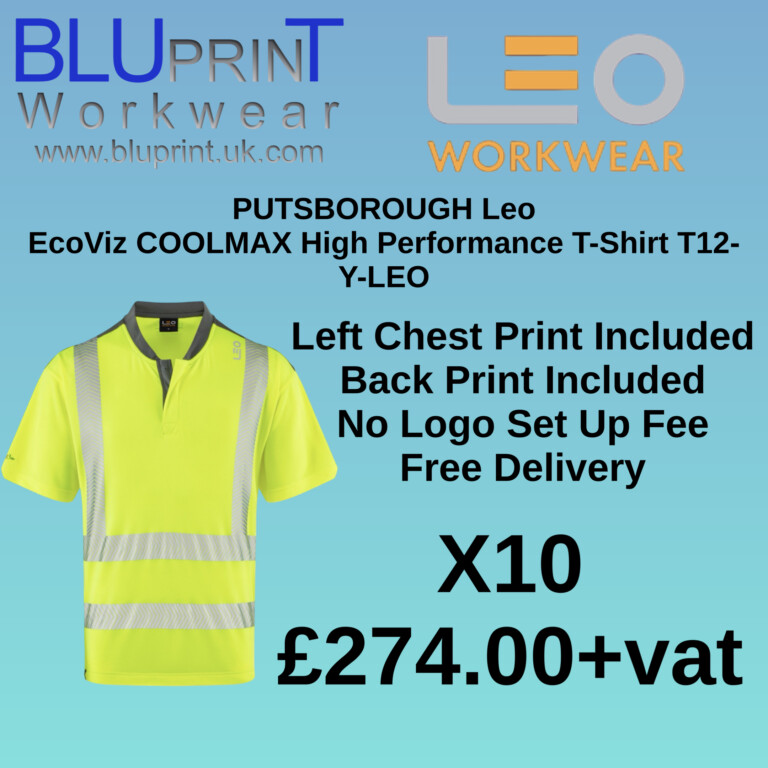 Bundle K33 X10 PUTSBOROUGH Leo EcoViz COOLMAX High Performance T-Shirt T12-Y-LEO