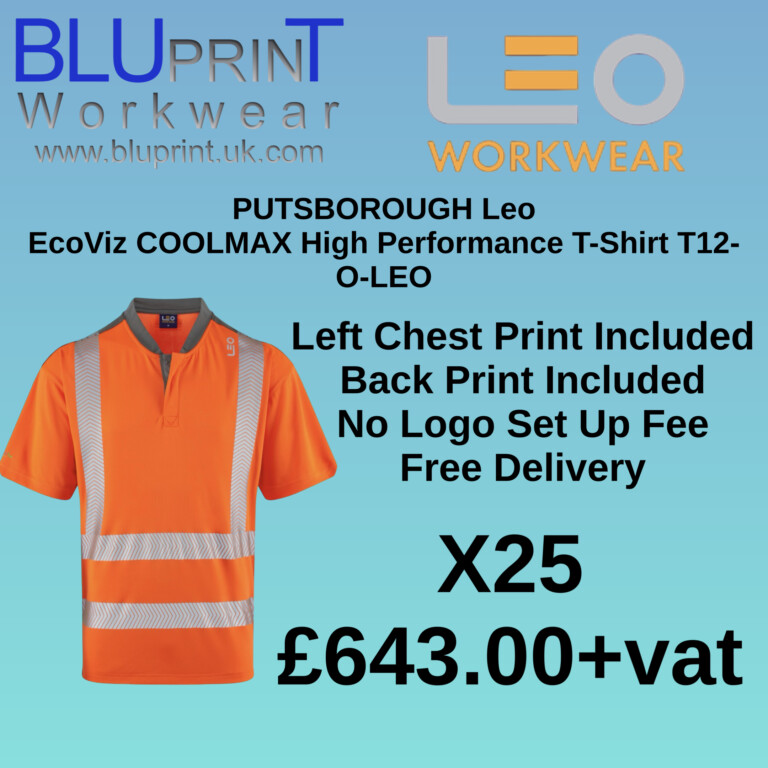 Bundle K36 X25 PUTSBOROUGH Leo EcoViz COOLMAX High Performance T-Shirt T12-O-LEO