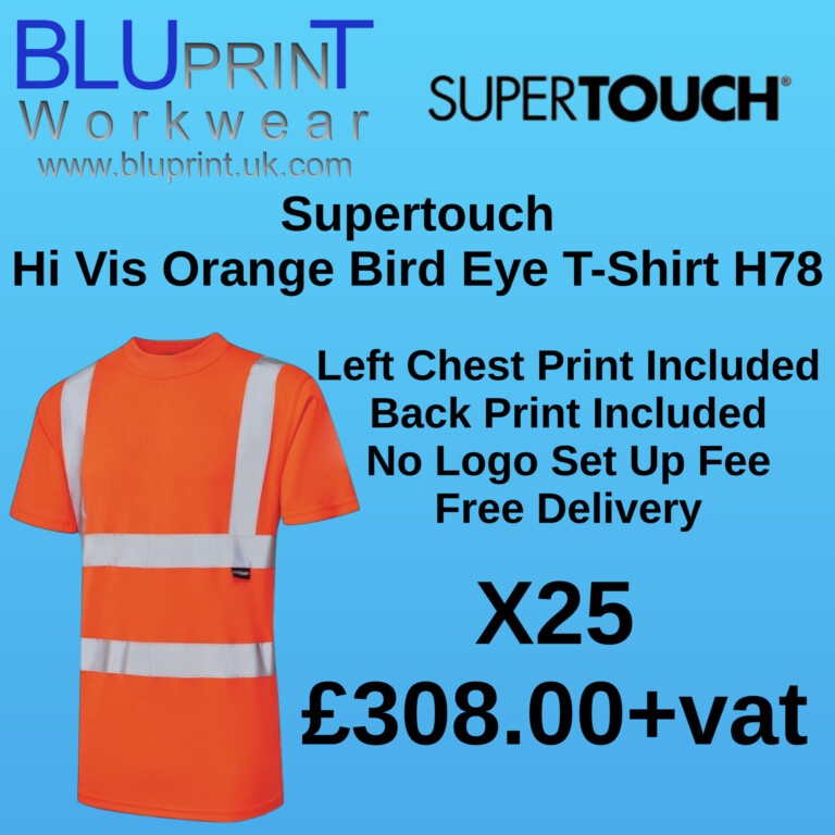 Bundle K4 X25 Supertouch Hi Vis Orange Bird Eye T-Shirt H78