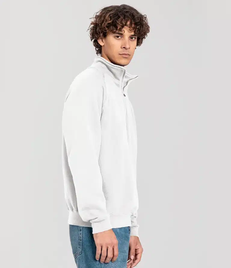 Fruit of the Loom Iconic Premium Zip Neck Sweatshirt SS154 300gsm Mens