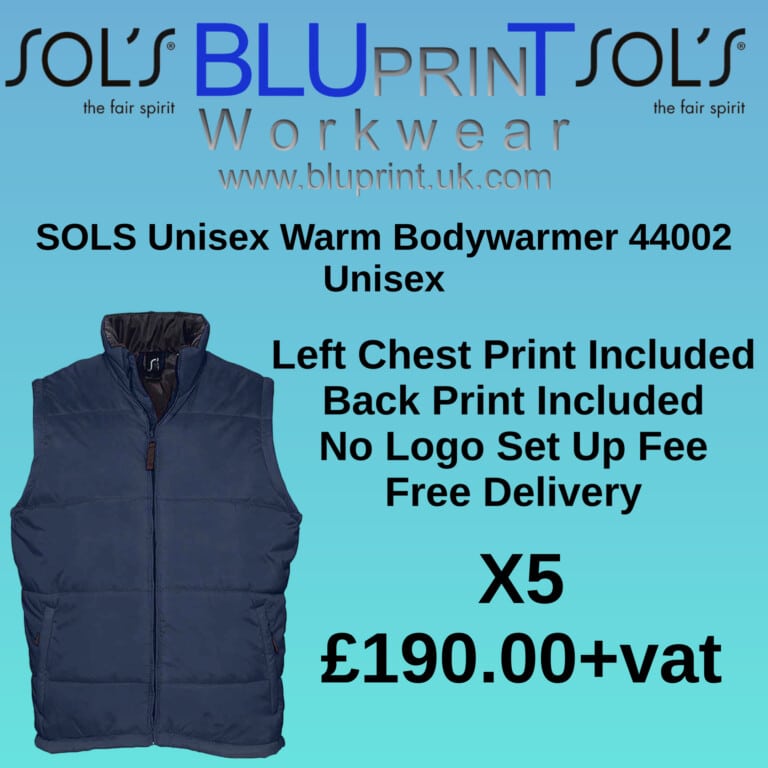 Bundle 12A X5 SOLS Unisex Warm Bodywarmer 44002  Unisex