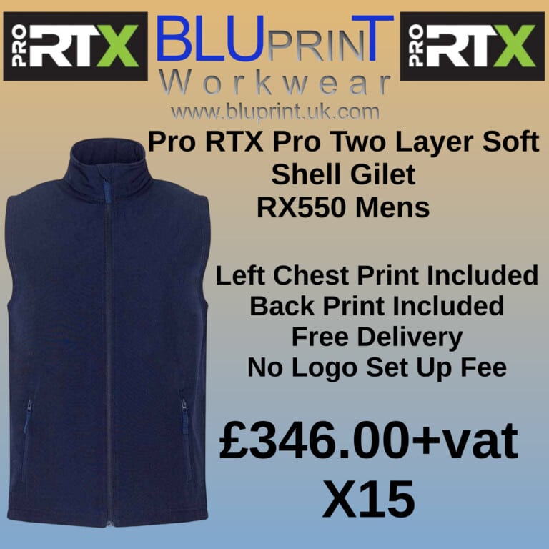 Bundle 13C X15 Pro RTX Pro Two Layer Soft Shell Gilet RX550 Mens