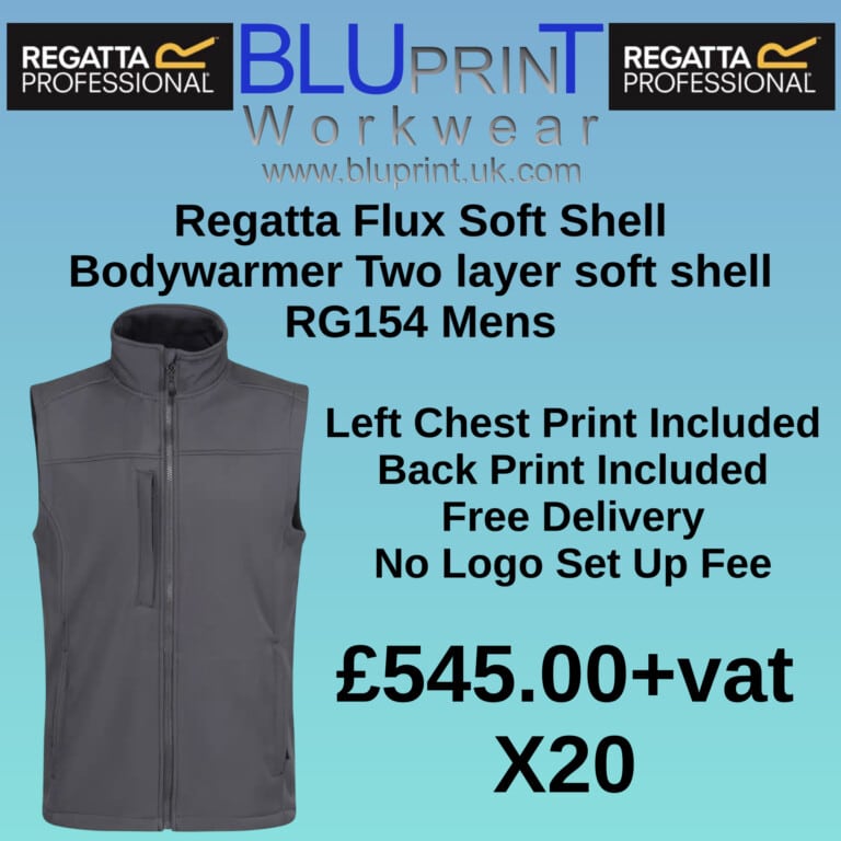 Bundle 14D X20 Regatta Flux Soft Shell Bodywarmer Two layer soft shell RG154 Mens