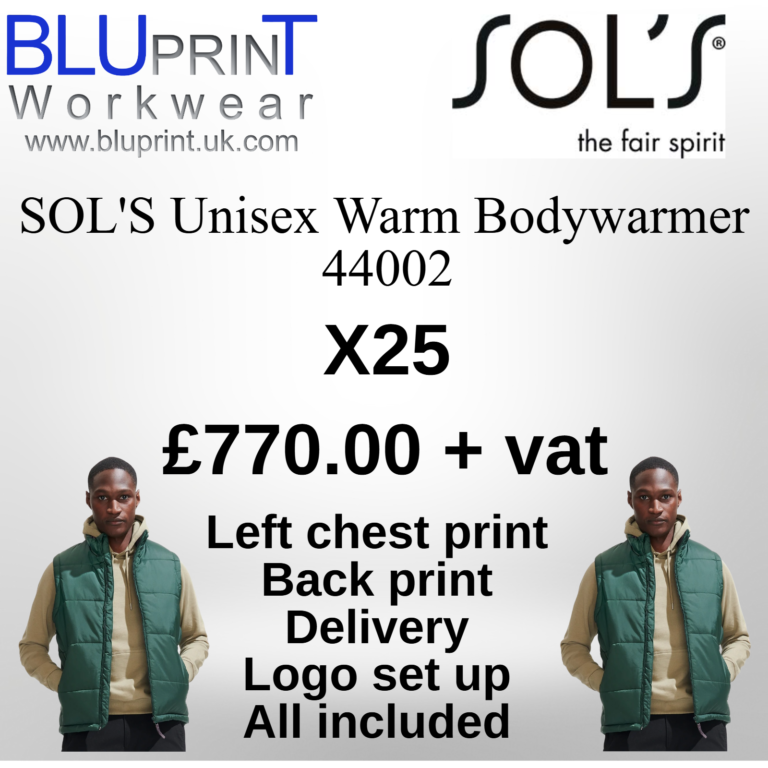 Bundle 12B X25 SOLS Unisex Warm Bodywarmer 44002  Unisex