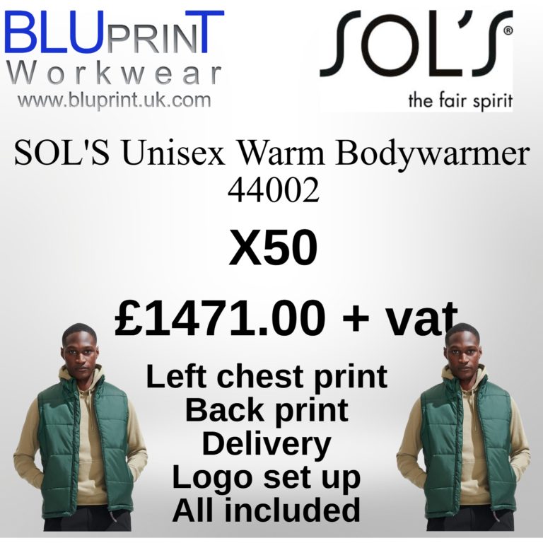 Bundle 12C X50 SOLS Unisex Warm Bodywarmer 44002  Unisex