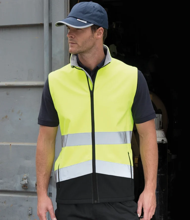 Result Safe-Guard Printable Safety Soft Shell Gilet RS451 Yellow/Black