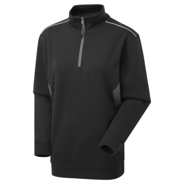 System Eco Women’s Black/Grey Quarter Zip Sweatshirt S303B