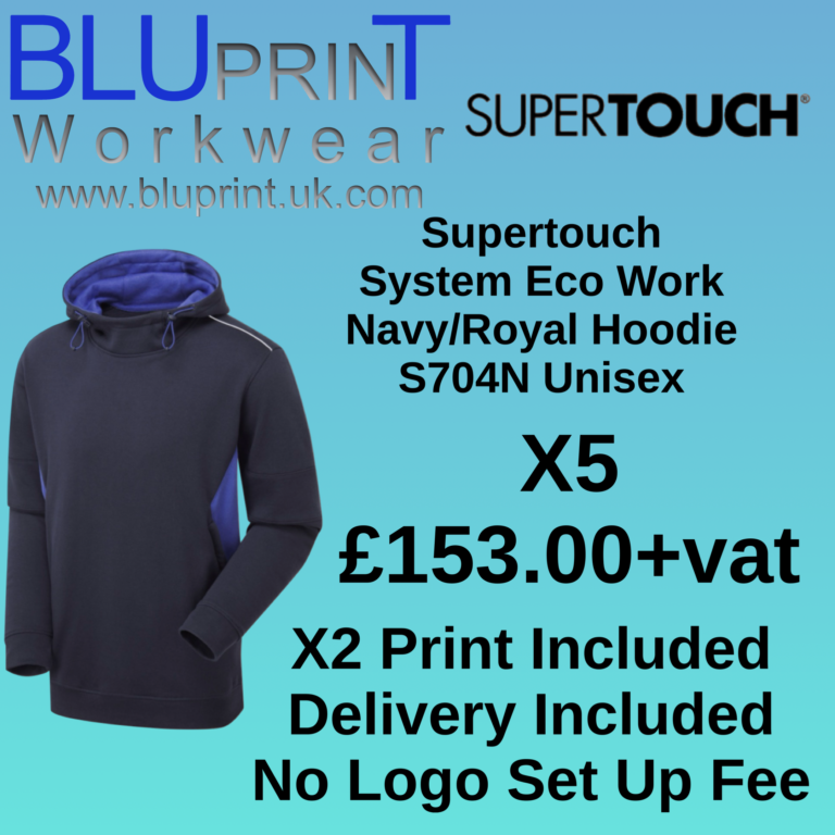 Bundle 17A X5 System Eco Work Navy/Royal Hoodie S704N Unisex